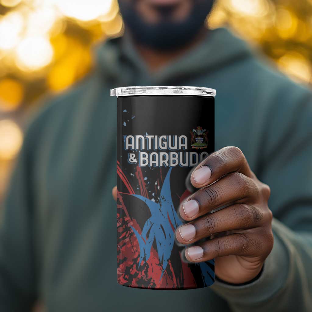 Afro-Antigua and Barbuda Cricket Custom 4 in 1 Can Cooler Tumbler Falcons Wings - Take Off LT7