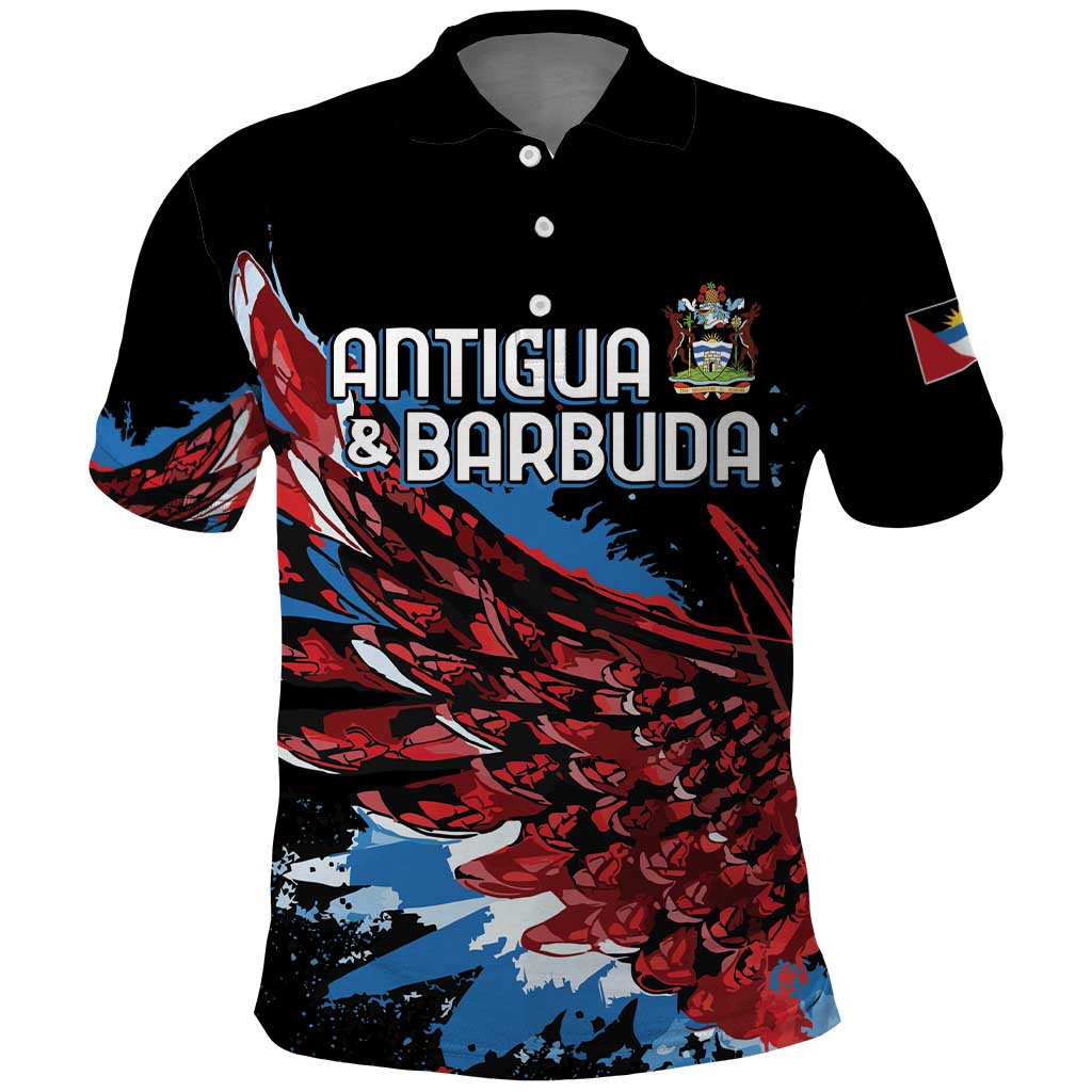 Antigua and Barbuda Cricket Custom Polo Shirt Falcons Wings - Take Off LT7