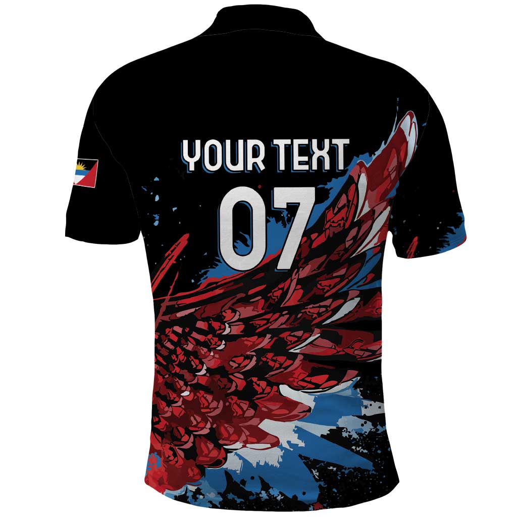 Antigua and Barbuda Cricket Custom Polo Shirt Falcons Wings - Take Off LT7