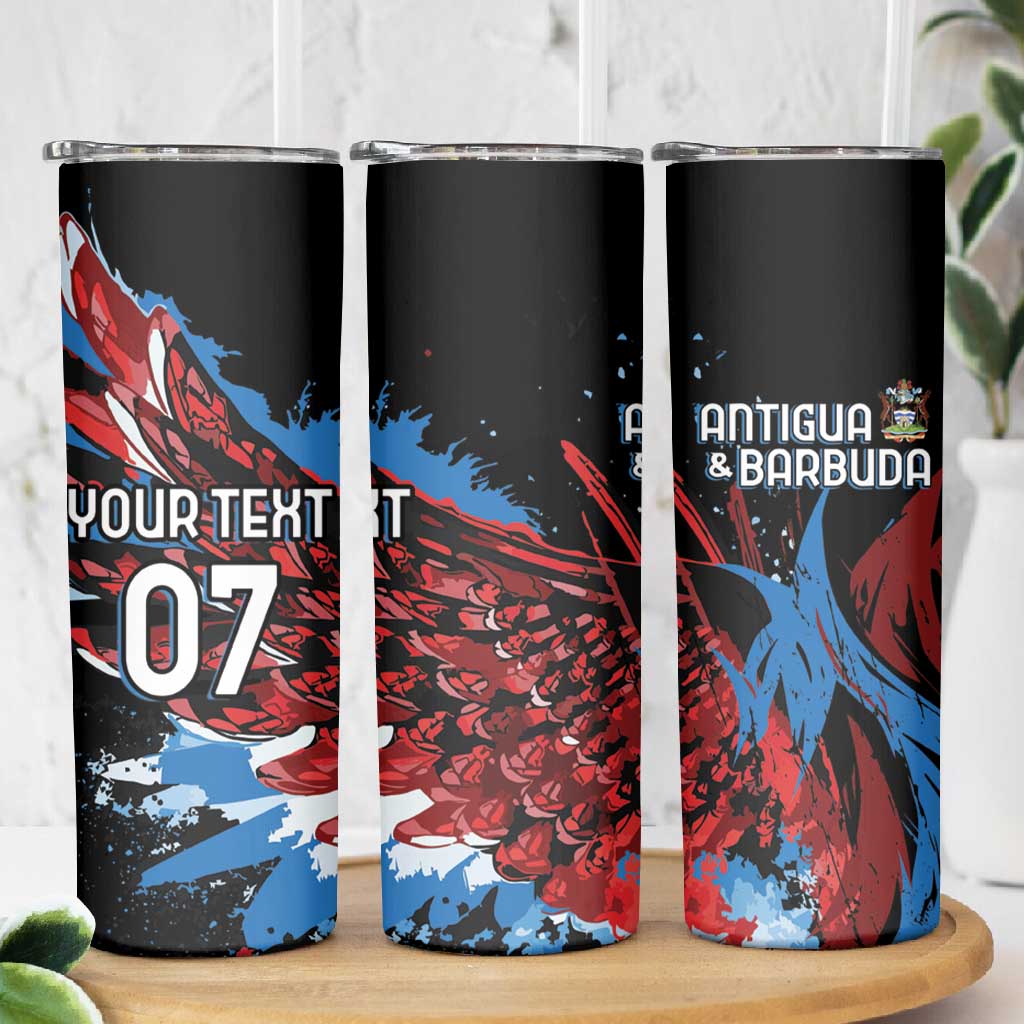 Afro-Antigua and Barbuda Cricket Custom Skinny Tumbler Falcons Wings - Take Off LT7