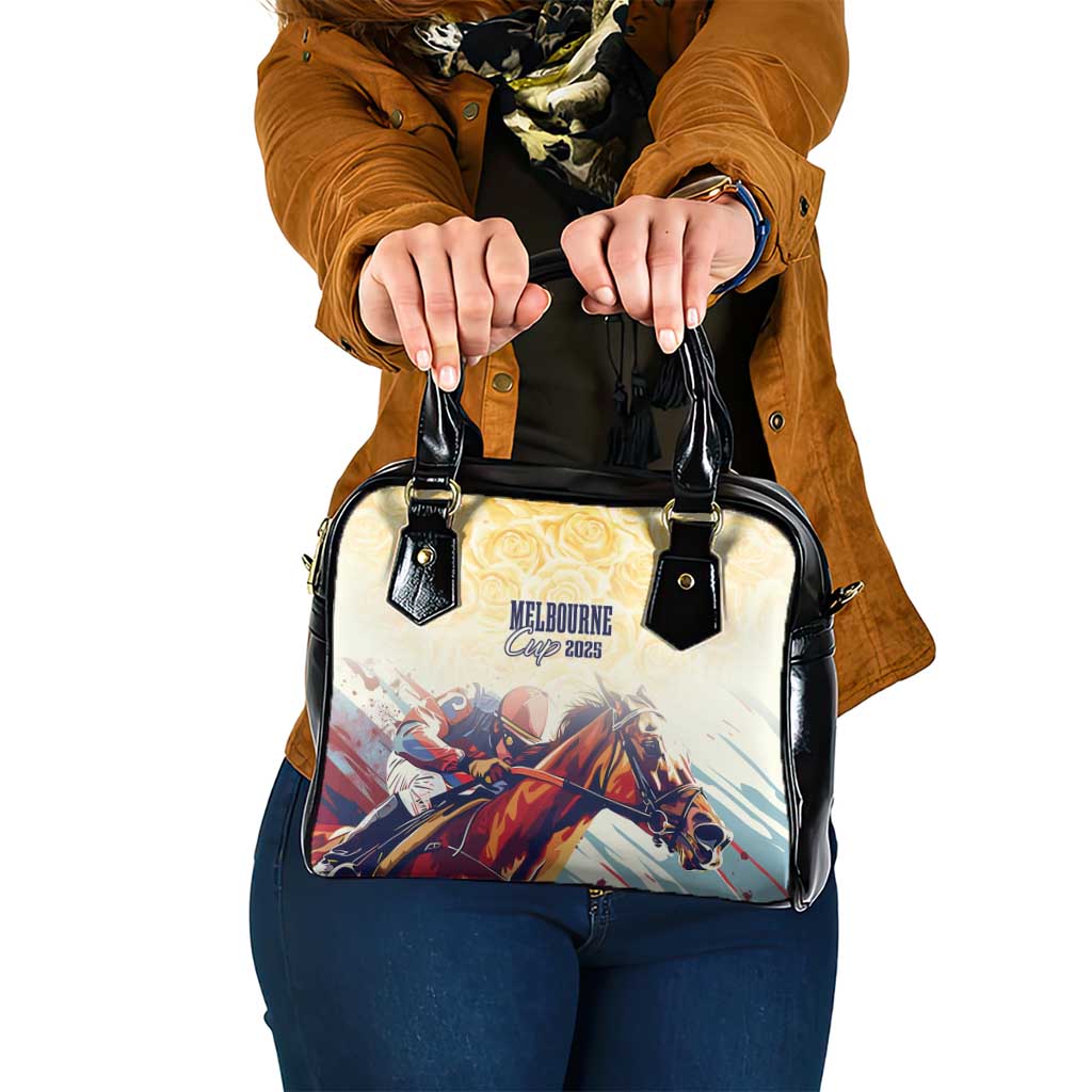 Melbourne Horse Racing Shoulder Handbag Yellow Rose Champion LT7
