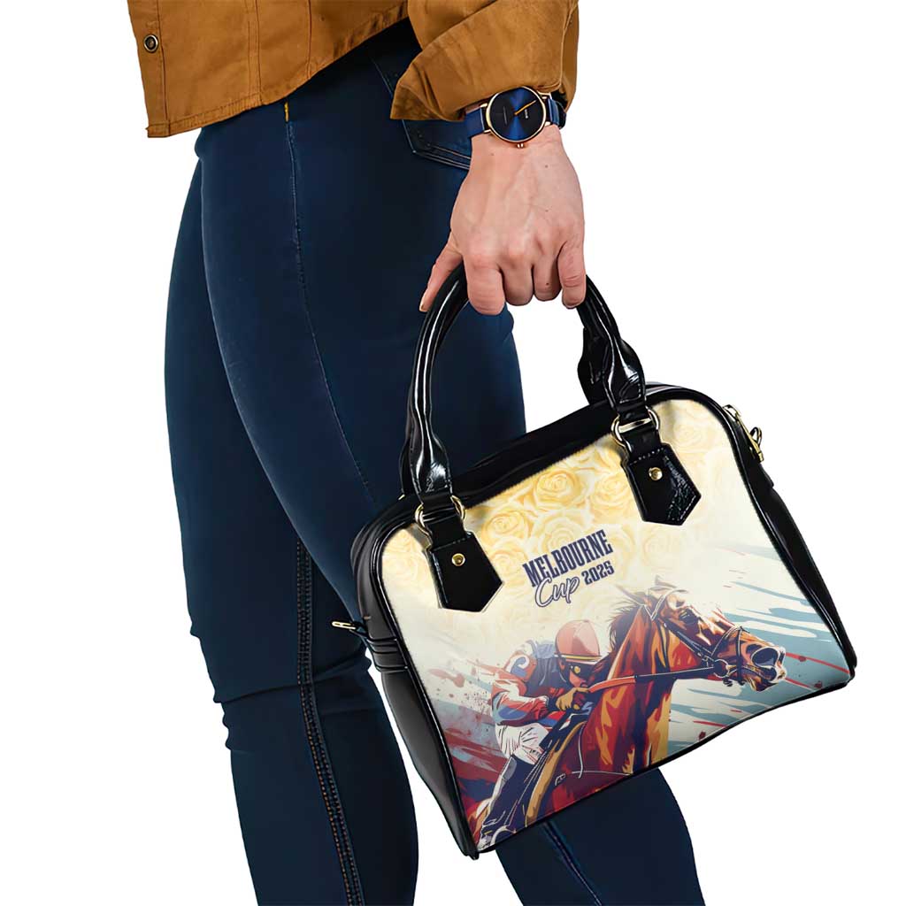Melbourne Horse Racing Shoulder Handbag Yellow Rose Champion LT7