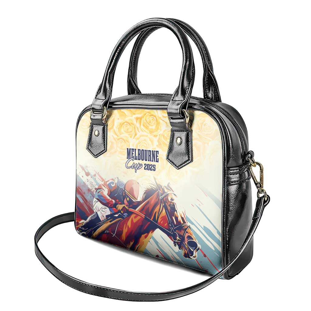 Melbourne Horse Racing Shoulder Handbag Yellow Rose Champion LT7