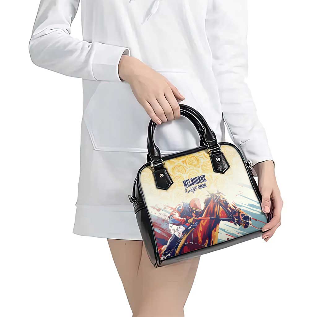 Melbourne Horse Racing Shoulder Handbag Yellow Rose Champion LT7