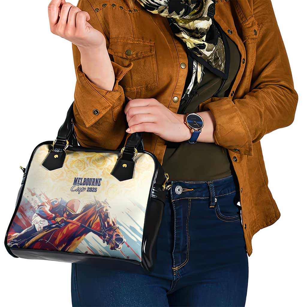 Melbourne Horse Racing Shoulder Handbag Yellow Rose Champion LT7