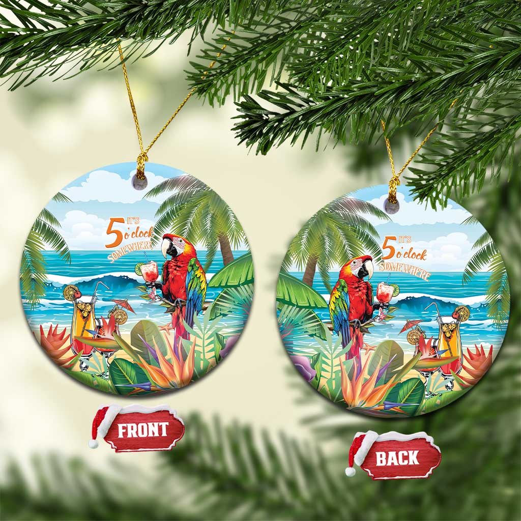Aloha Hawaii Christmas Ceramic Ornament It's 5 o'clock Somewhere LT7