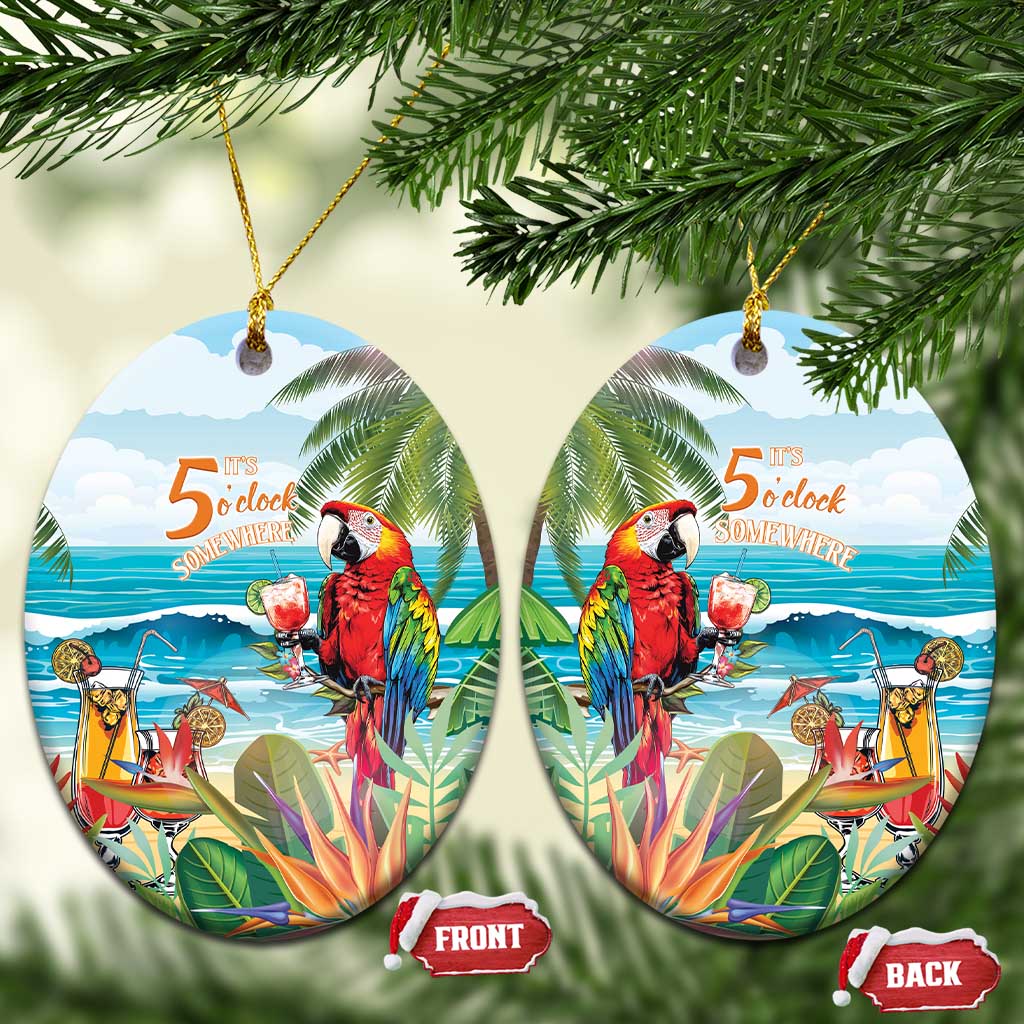 Aloha Hawaii Christmas Ceramic Ornament It's 5 o'clock Somewhere LT7