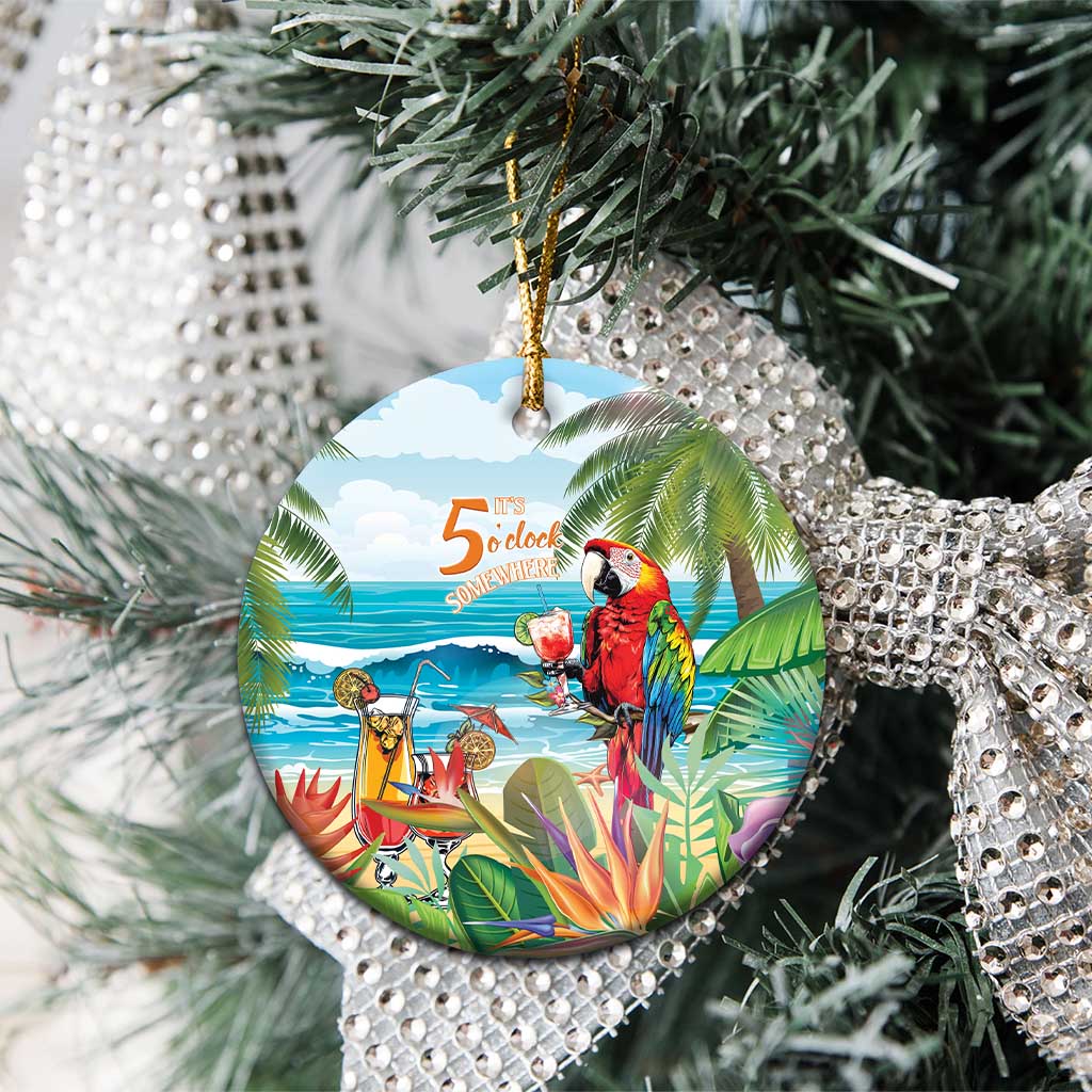 Aloha Hawaii Christmas Ceramic Ornament It's 5 o'clock Somewhere LT7