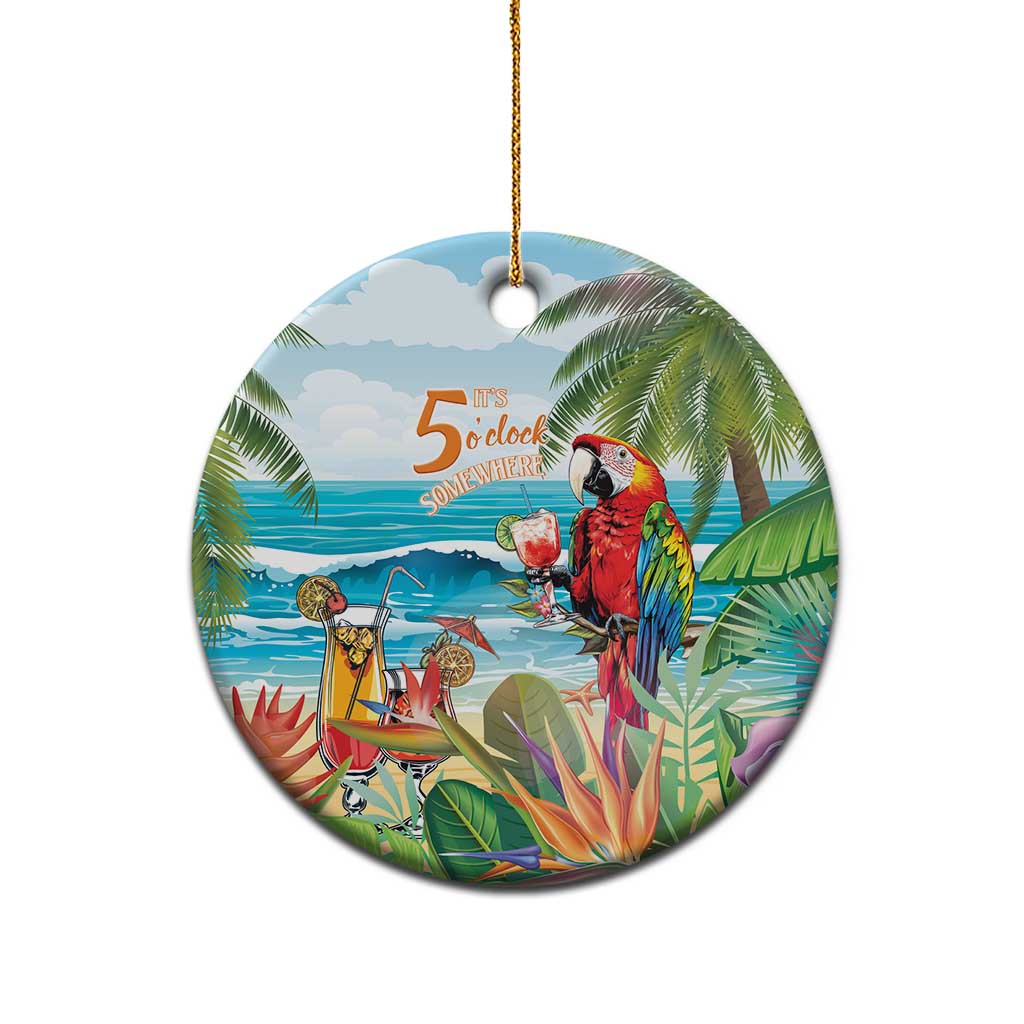 Aloha Hawaii Christmas Ceramic Ornament It's 5 o'clock Somewhere LT7