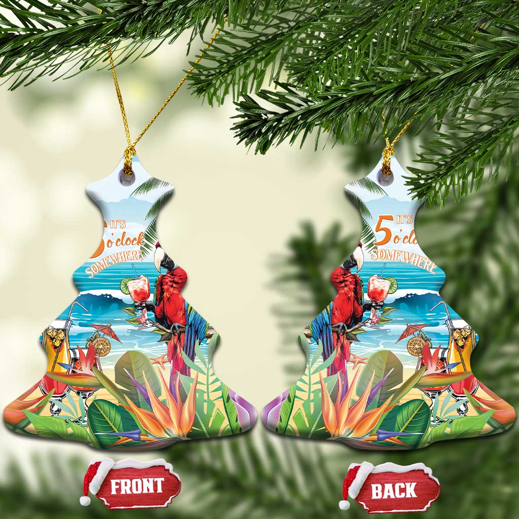 Aloha Hawaii Christmas Ceramic Ornament It's 5 o'clock Somewhere LT7