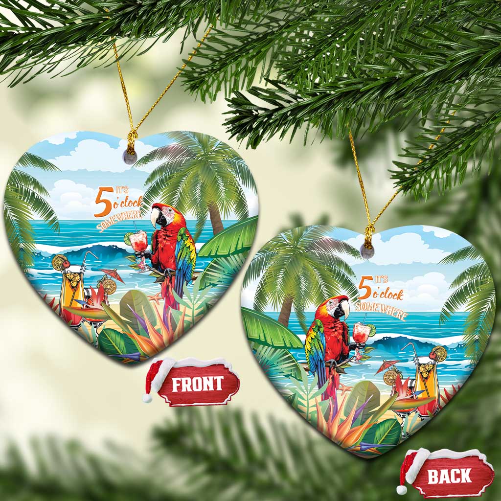 Aloha Hawaii Christmas Ceramic Ornament It's 5 o'clock Somewhere LT7