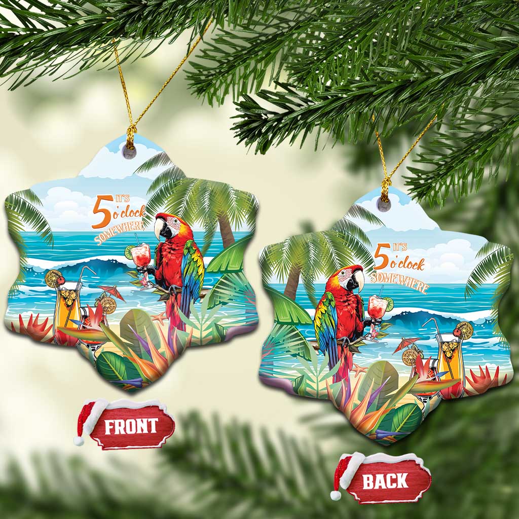 Aloha Hawaii Christmas Ceramic Ornament It's 5 o'clock Somewhere LT7