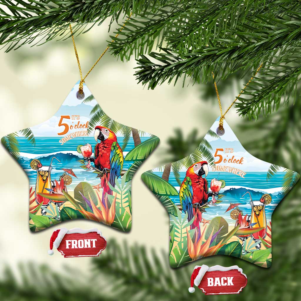Aloha Hawaii Christmas Ceramic Ornament It's 5 o'clock Somewhere LT7