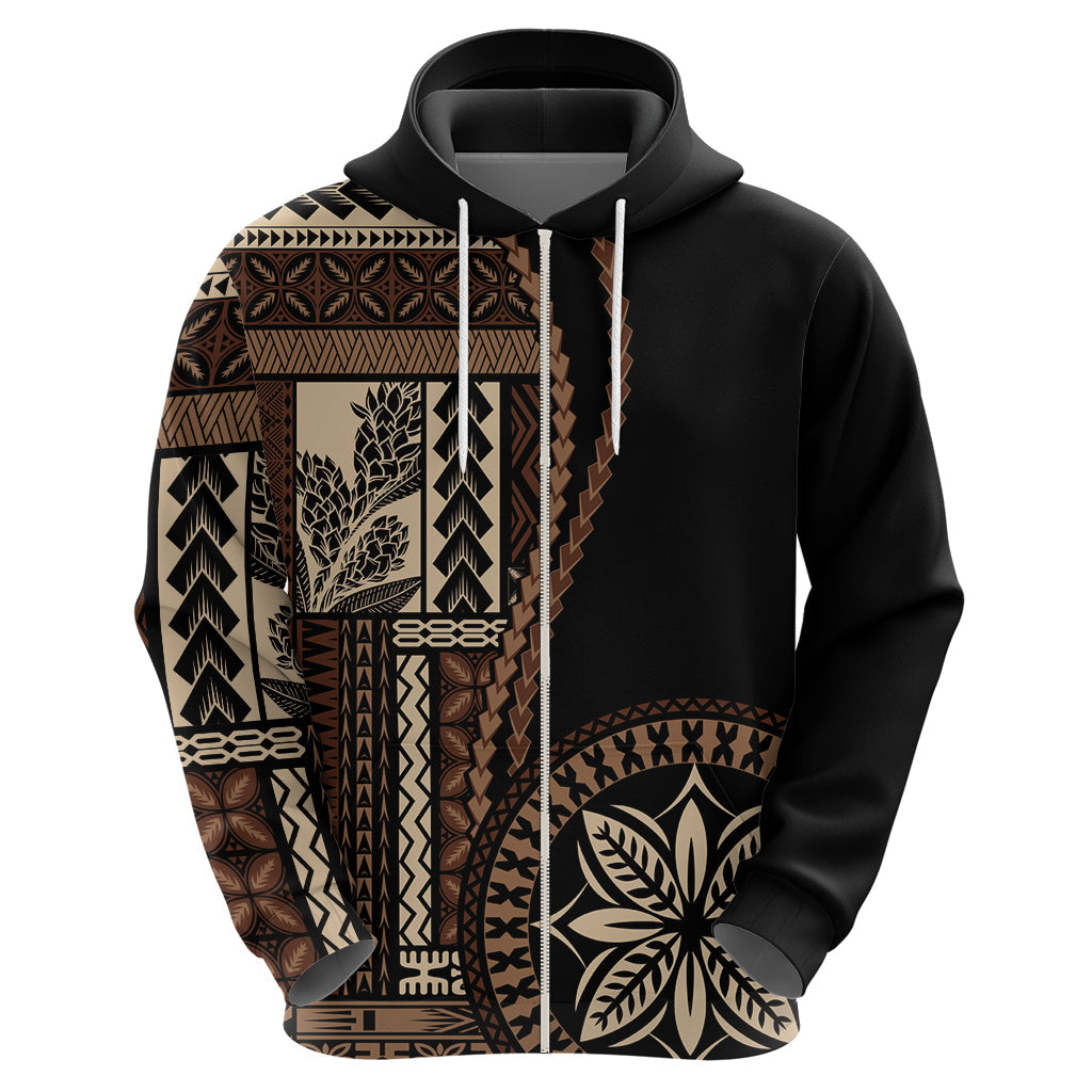 Samoa Siapo Motif Hoodie Classic Style - Black Ver02 LT7