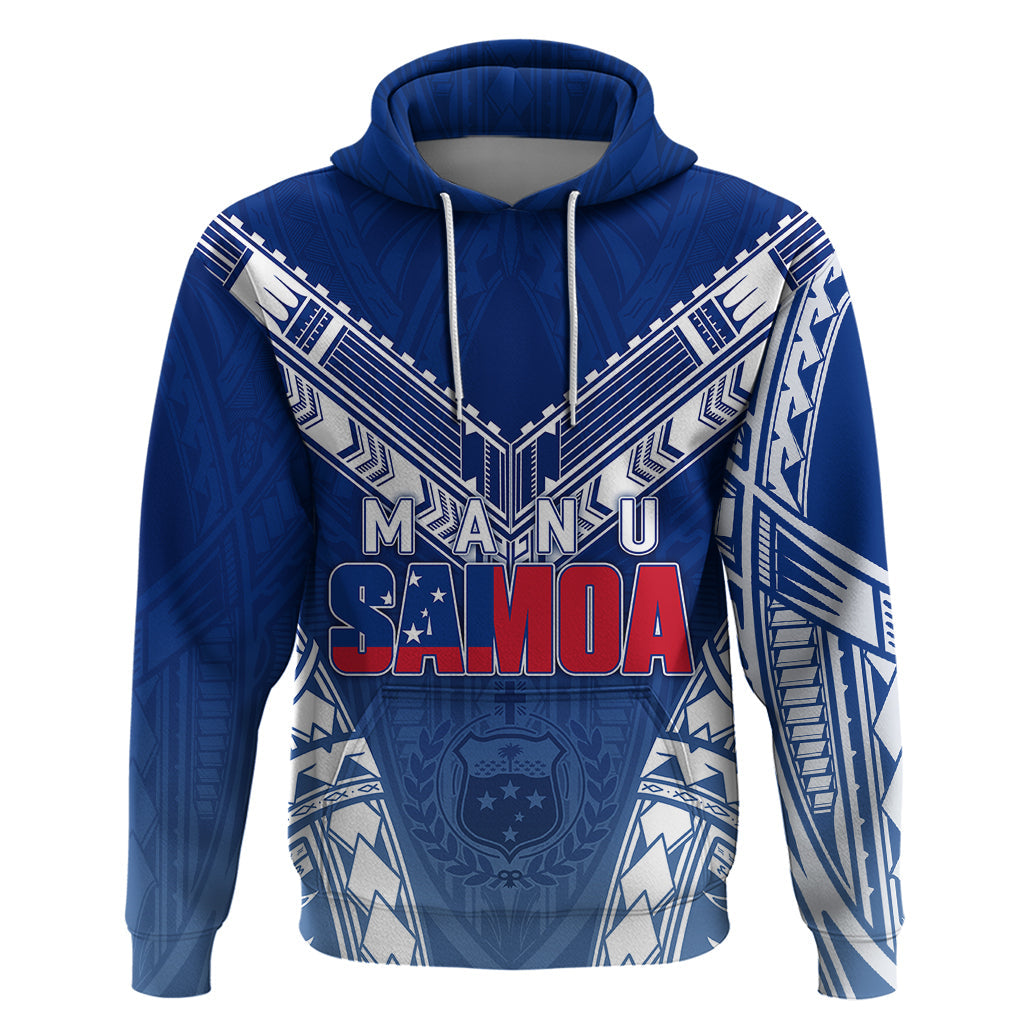 Custom Samoa Rugby Hoodie Manu Samoa Gradient Blue LT7
