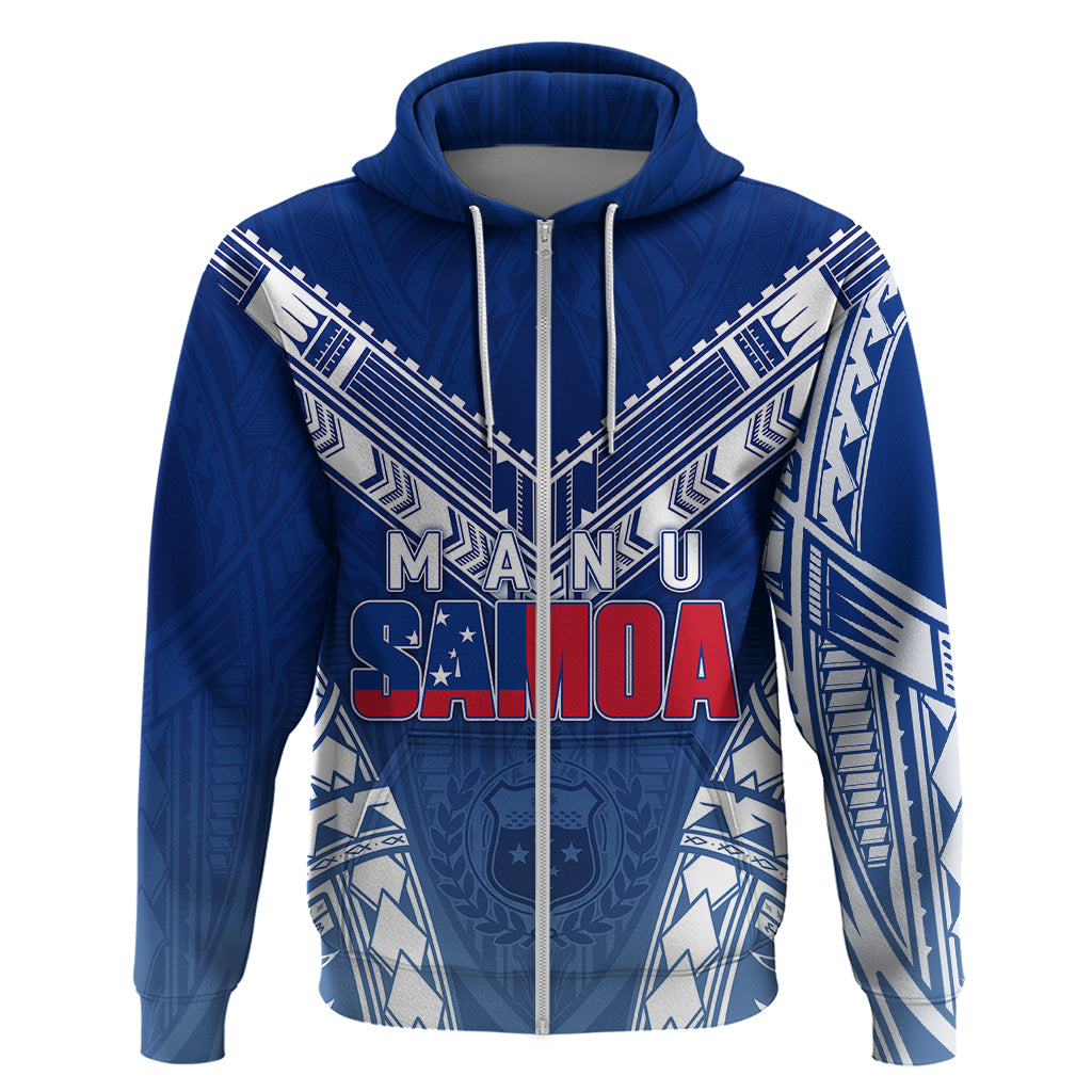 Custom Samoa Rugby Hoodie Manu Samoa Gradient Blue LT7