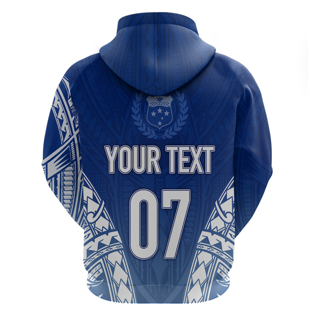 Custom Samoa Rugby Hoodie Manu Samoa Gradient Blue LT7