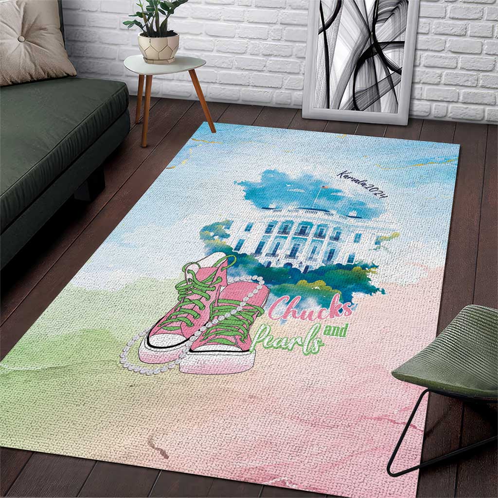 Chucks N Pearls 2024 Area Rug Pink Green Rocking The World LT7