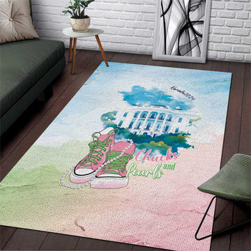 Chucks N Pearls 2024 Area Rug Pink Green Rocking The World LT7