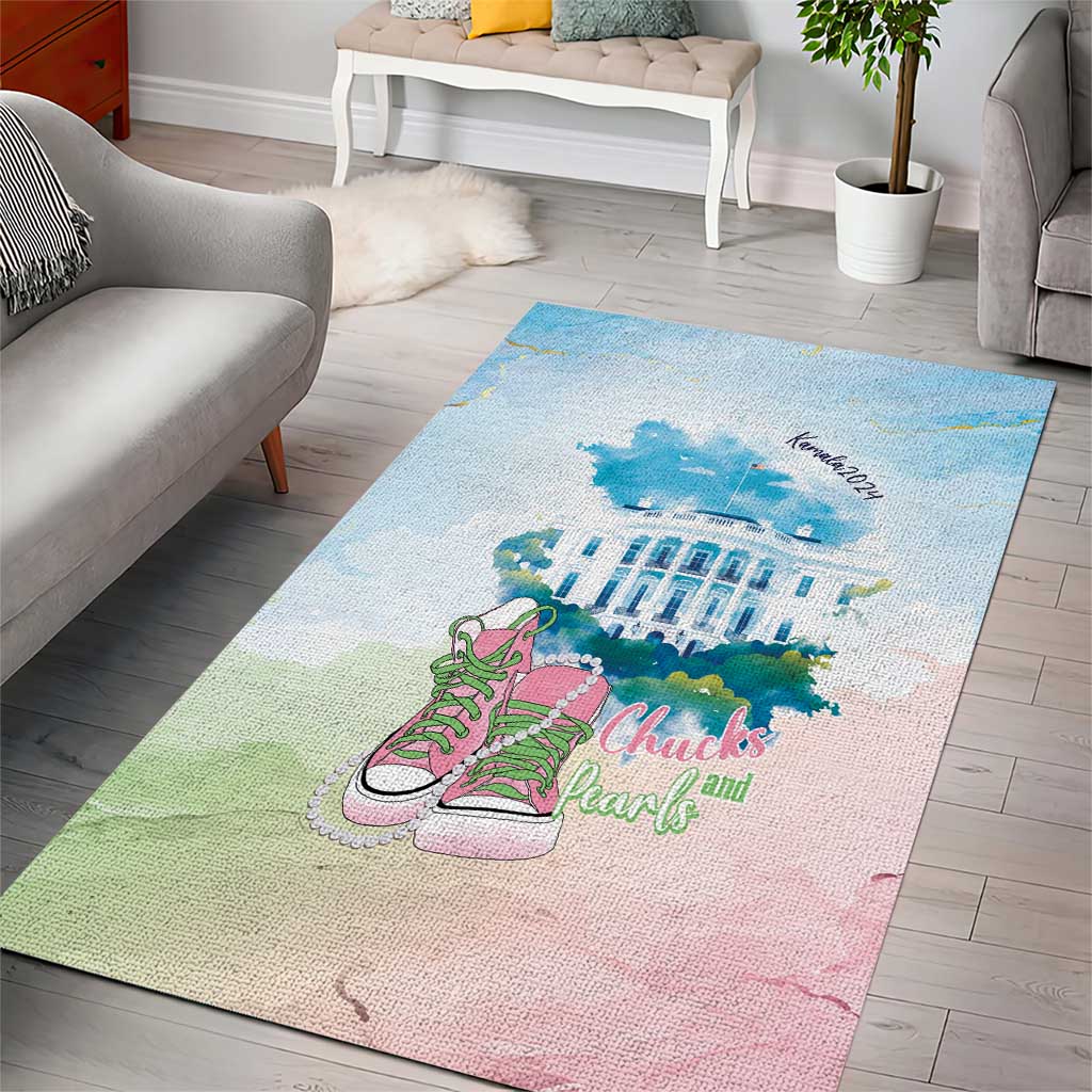 Chucks N Pearls 2024 Area Rug Pink Green Rocking The World LT7