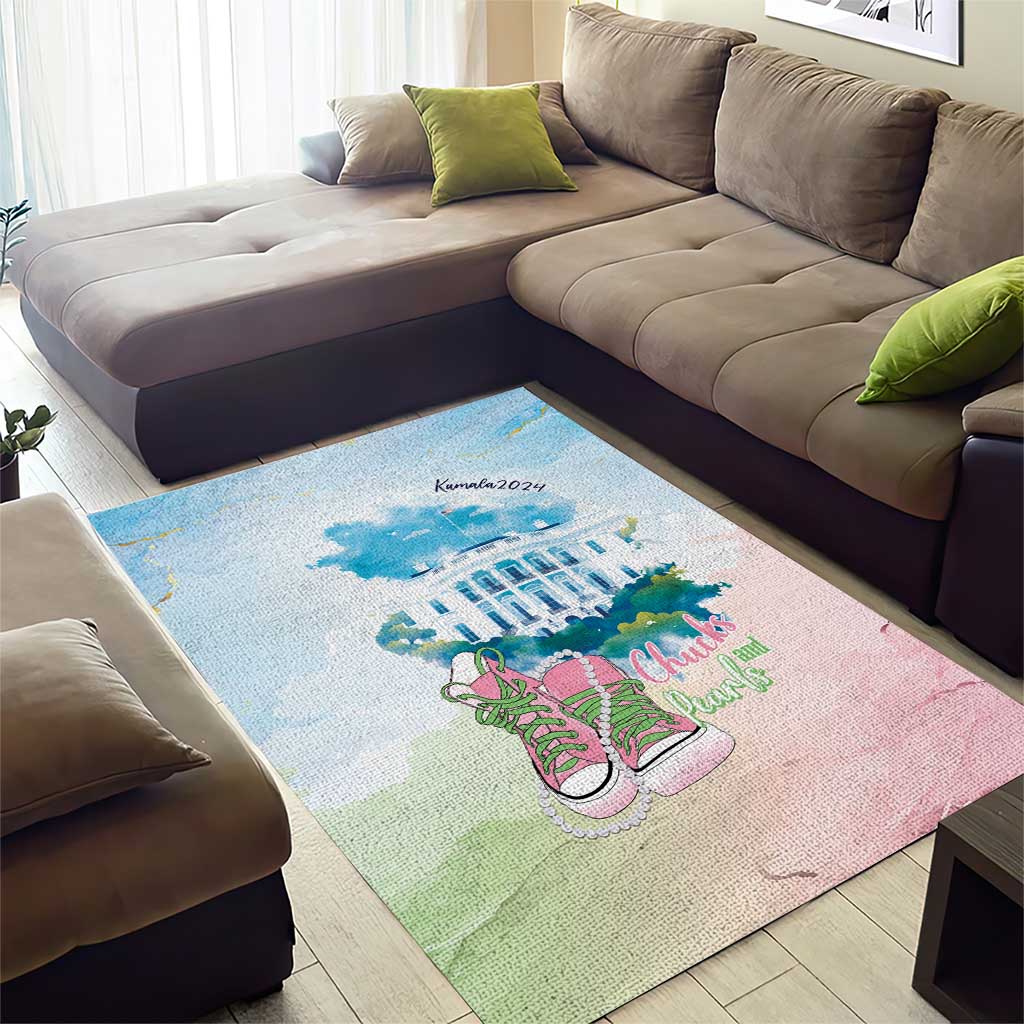 Chucks N Pearls 2024 Area Rug Pink Green Rocking The World LT7