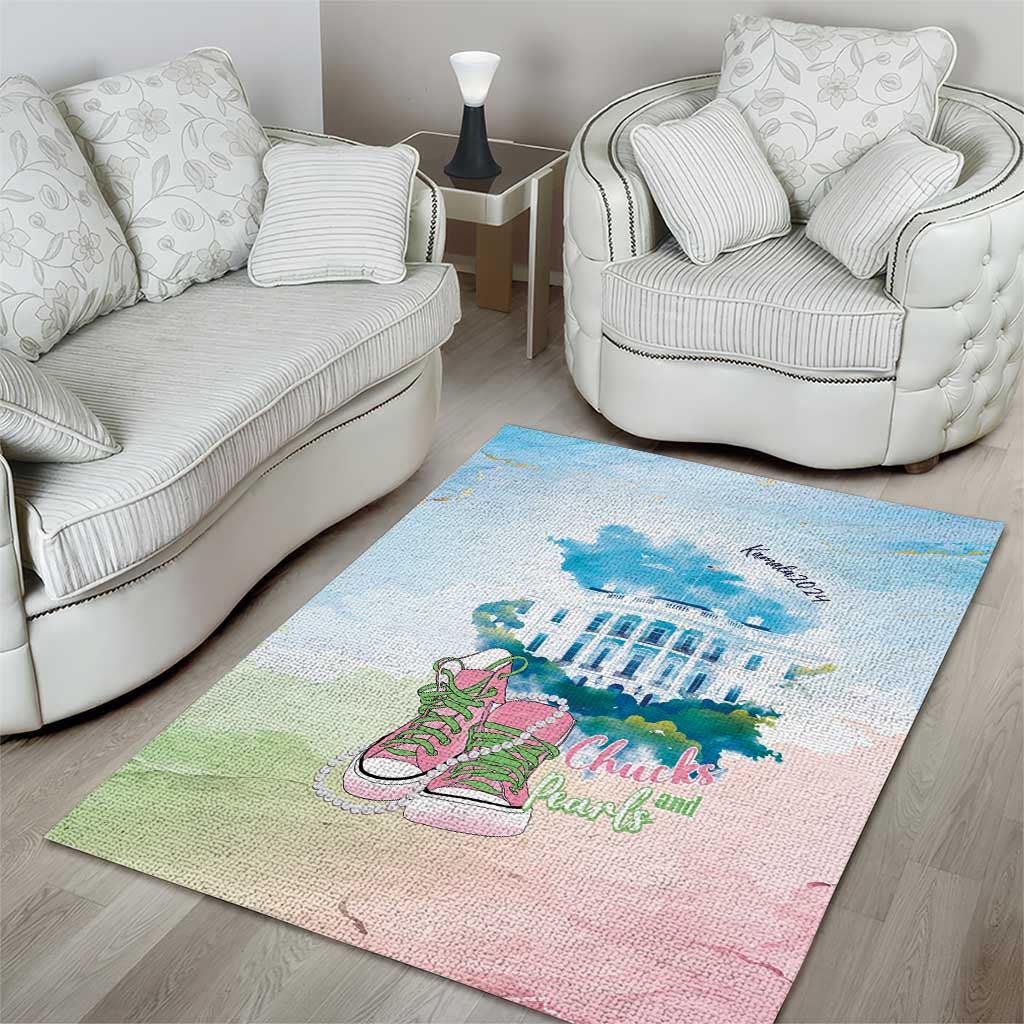 Chucks N Pearls 2024 Area Rug Pink Green Rocking The World LT7