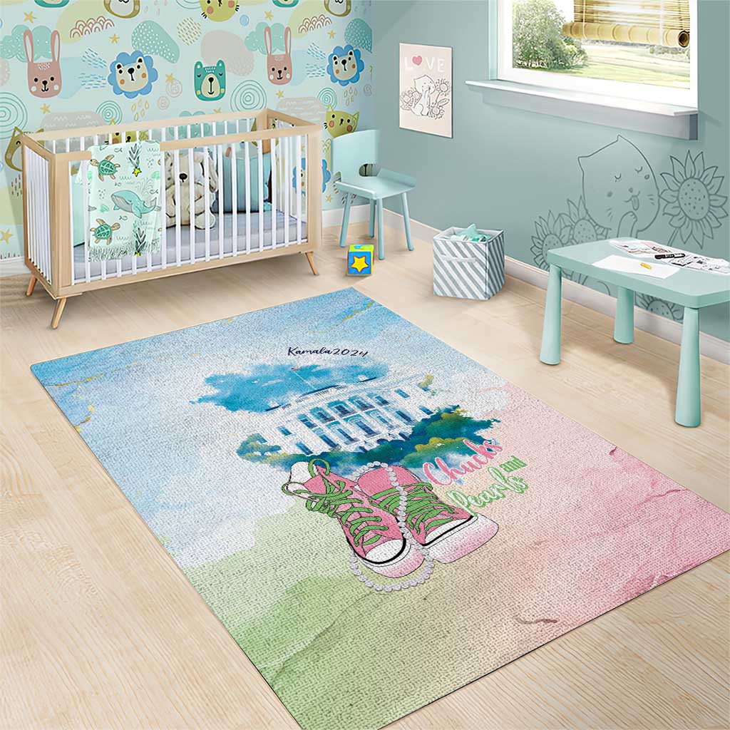 Chucks N Pearls 2024 Area Rug Pink Green Rocking The World LT7