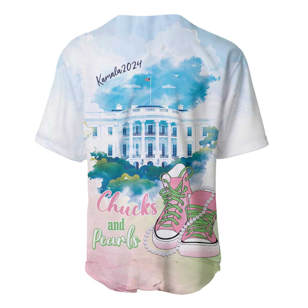 Chucks N Pearls 2024 Baseball Jersey Pink Green Rocking The World LT7