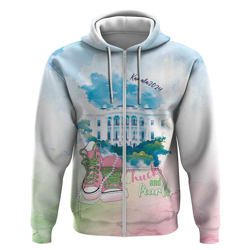 Chucks N Pearls 2024 Hoodie Pink Green Rocking The World LT7