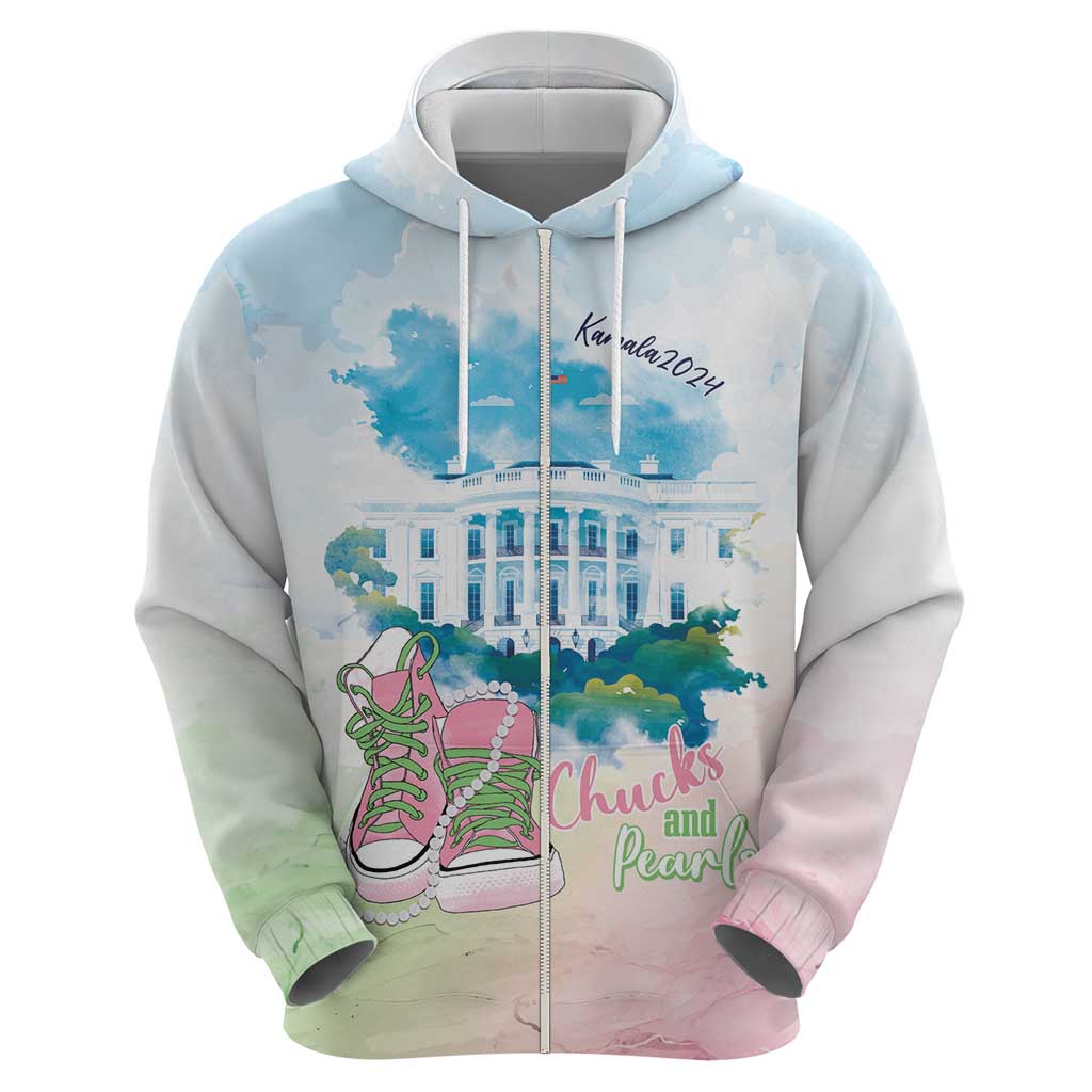 Chucks N Pearls 2024 Hoodie Pink Green Rocking The World LT7