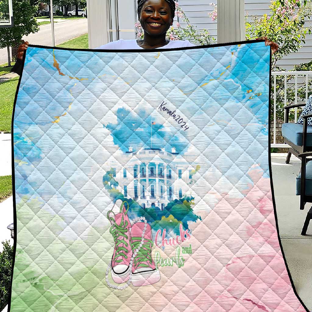 Chucks N Pearls 2024 Quilt Pink Green Rocking The World LT7
