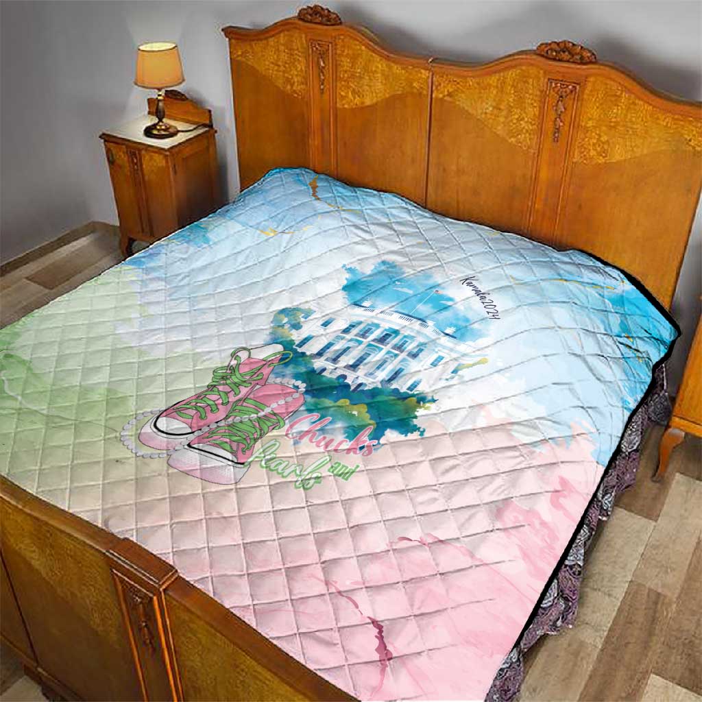 Chucks N Pearls 2024 Quilt Pink Green Rocking The World LT7