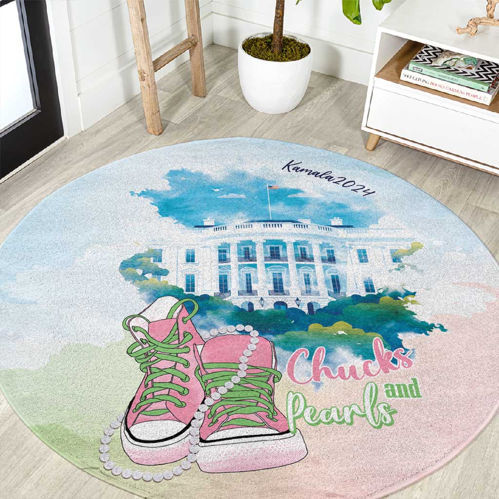 Chucks N Pearls 2024 Round Carpet Pink Green Rocking The World LT7