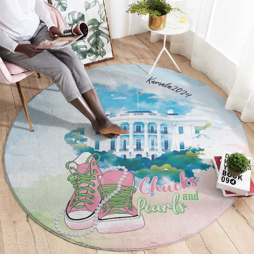 Chucks N Pearls 2024 Round Carpet Pink Green Rocking The World LT7