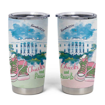 Chucks N Pearls 2024 Tumbler Cup Pink Green Rocking The World LT7