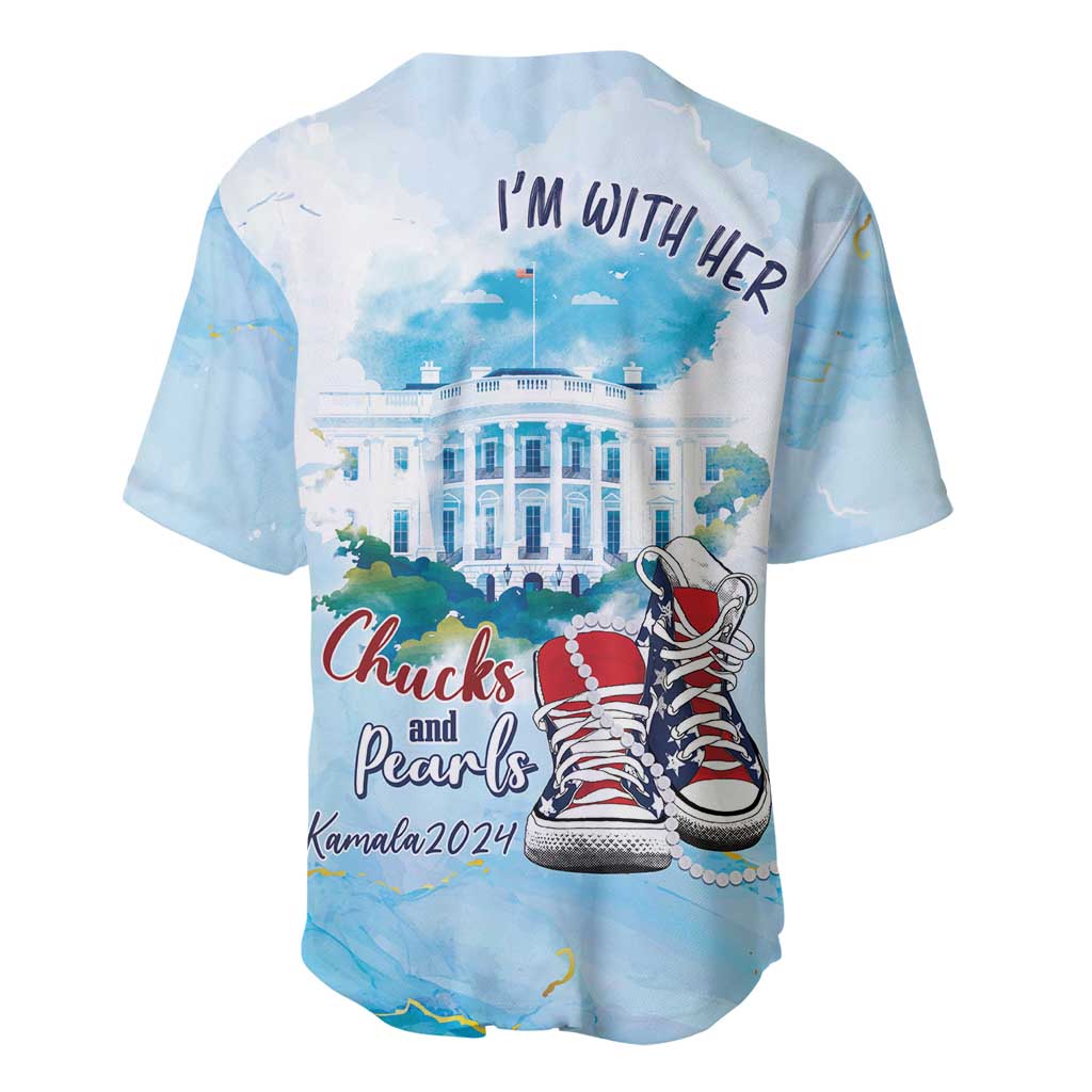 Chucks N Pearls 2024 Baseball Jersey I'm With Her LT7
