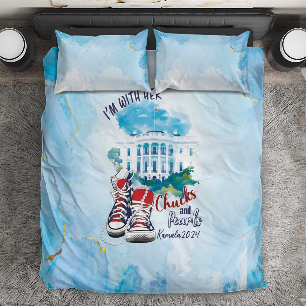 Chucks N Pearls 2024 Bedding Set I'm With Her LT7