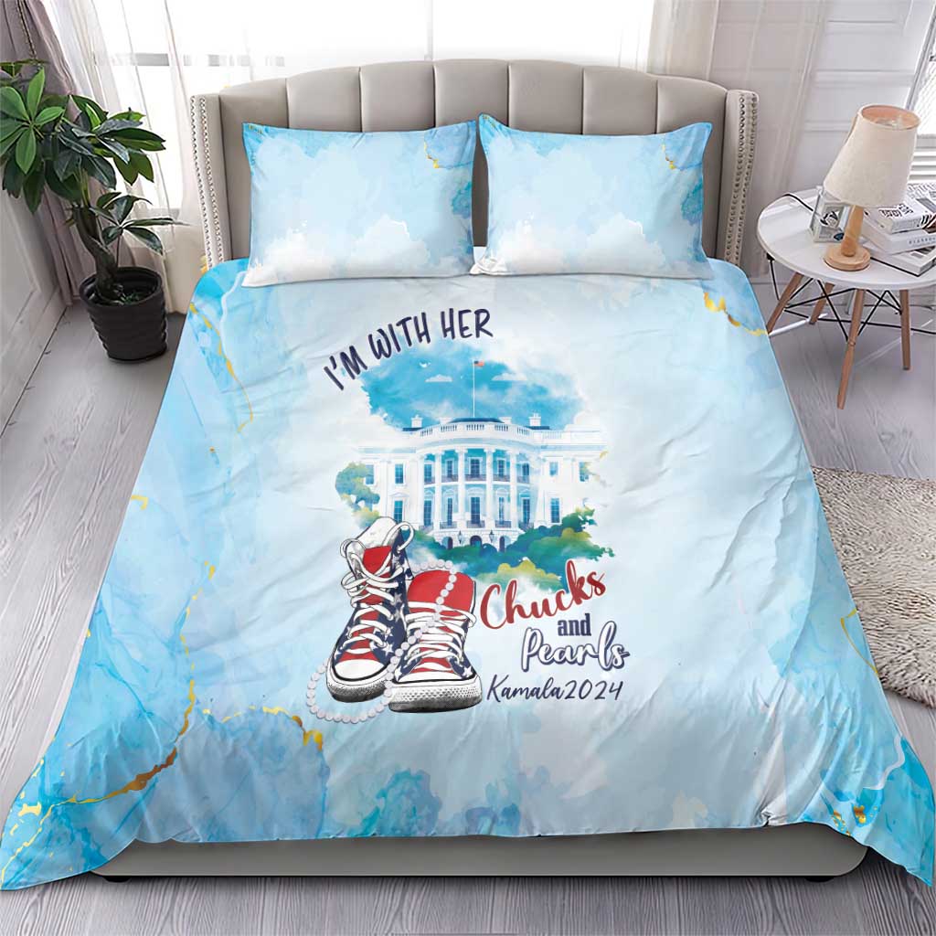 Chucks N Pearls 2024 Bedding Set I'm With Her LT7