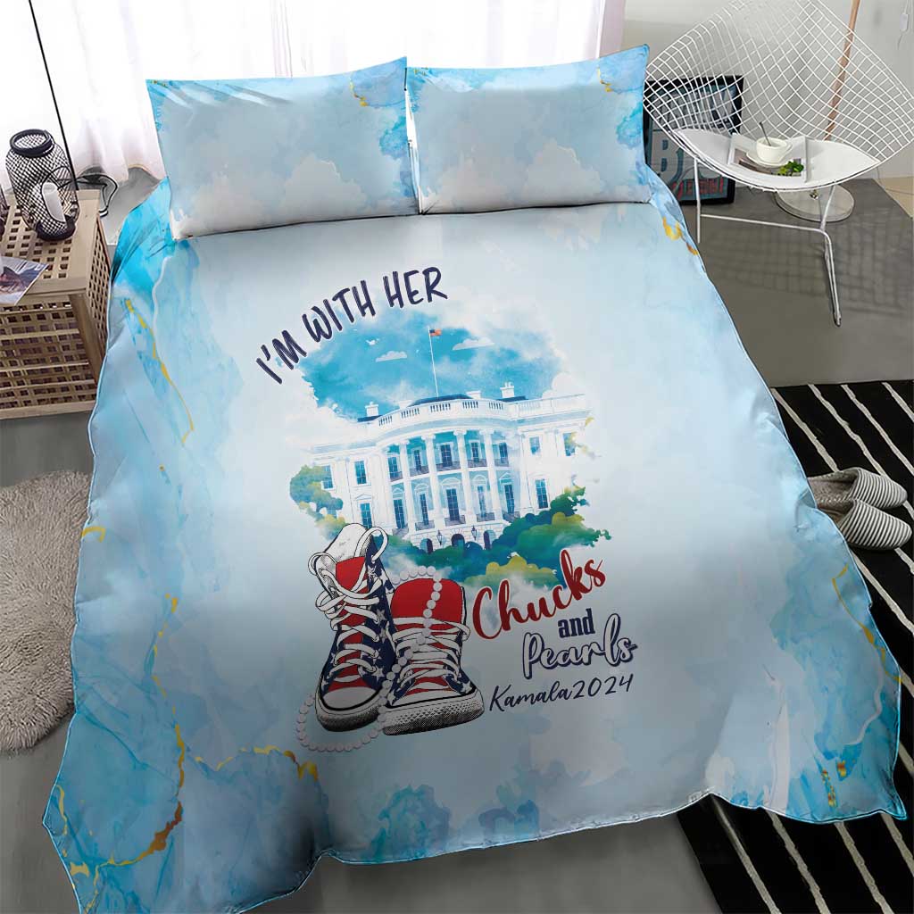 Chucks N Pearls 2024 Bedding Set I'm With Her LT7