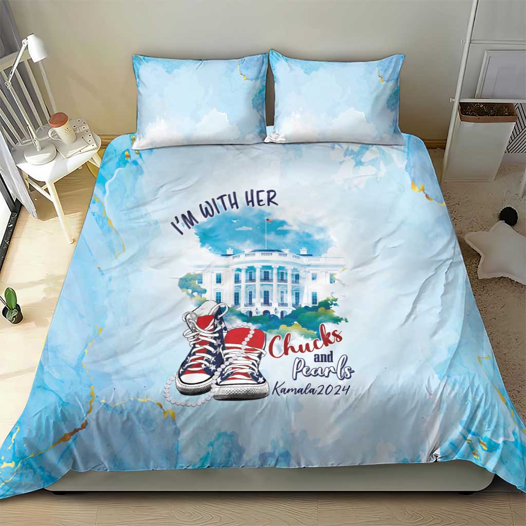 Chucks N Pearls 2024 Bedding Set I'm With Her LT7