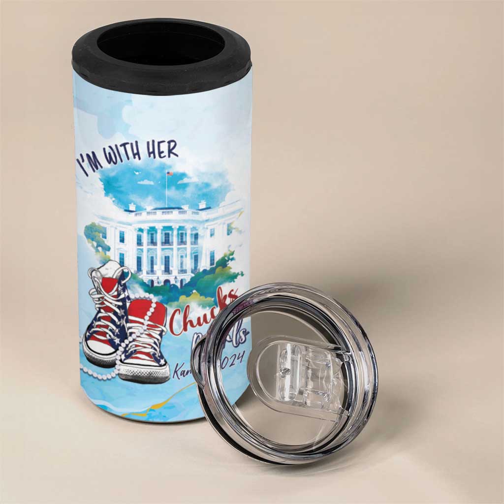 Chucks N Pearls 2024 4 in 1 Can Cooler Tumbler I'm With Her LT7