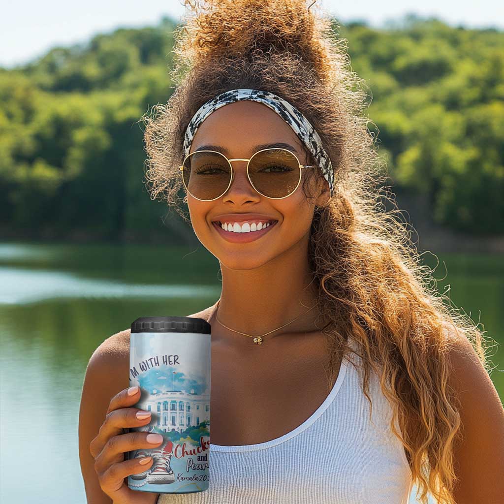 Chucks N Pearls 2024 4 in 1 Can Cooler Tumbler I'm With Her LT7