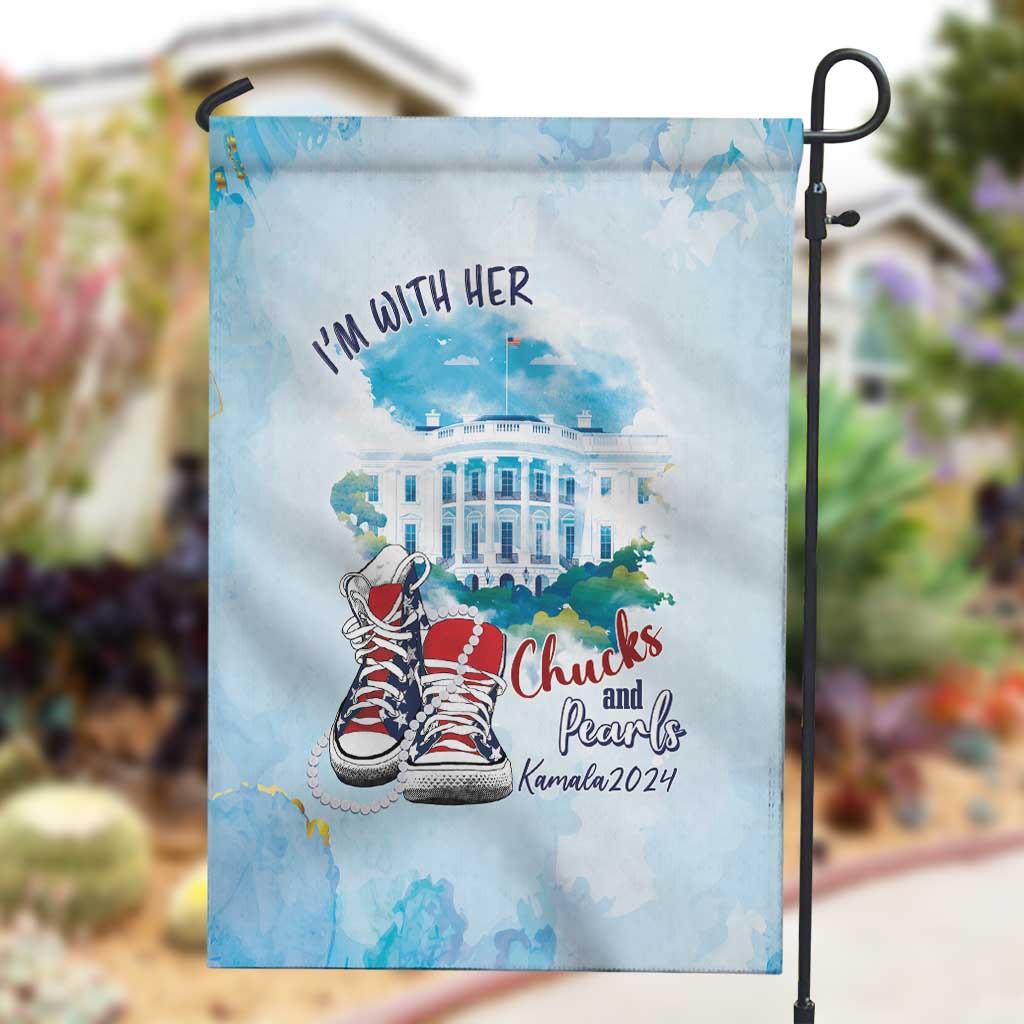 Chucks N Pearls 2024 Garden Flag I'm With Her LT7