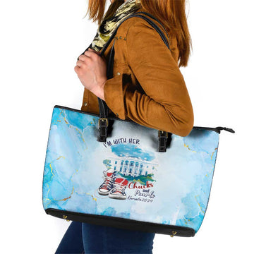 Chucks N Pearls 2024 Leather Tote Bag I'm With Her LT7