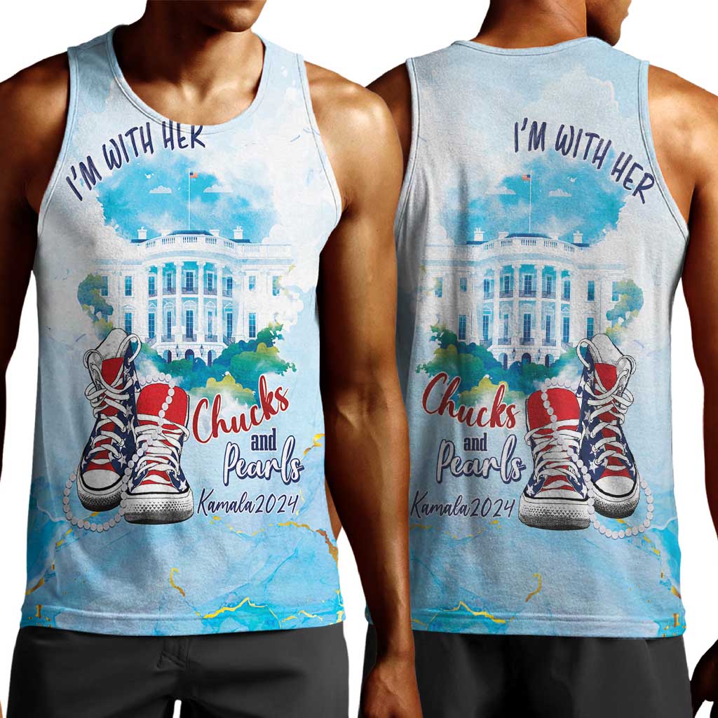 Chucks N Pearls 2024 Men Tank Top I'm With Her LT7