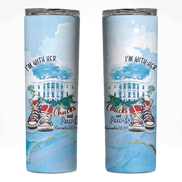 Chucks N Pearls 2024 Skinny Tumbler I'm With Her LT7
