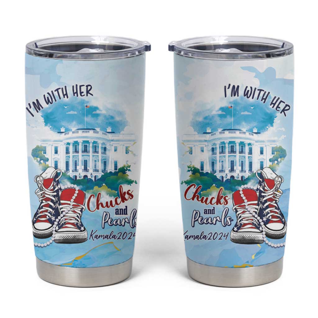Chucks N Pearls 2024 Tumbler Cup I'm With Her LT7