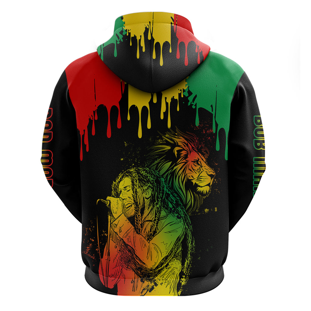 Jamaica Reggae Hoodie Legend Bob Sketch Style One Love LT7