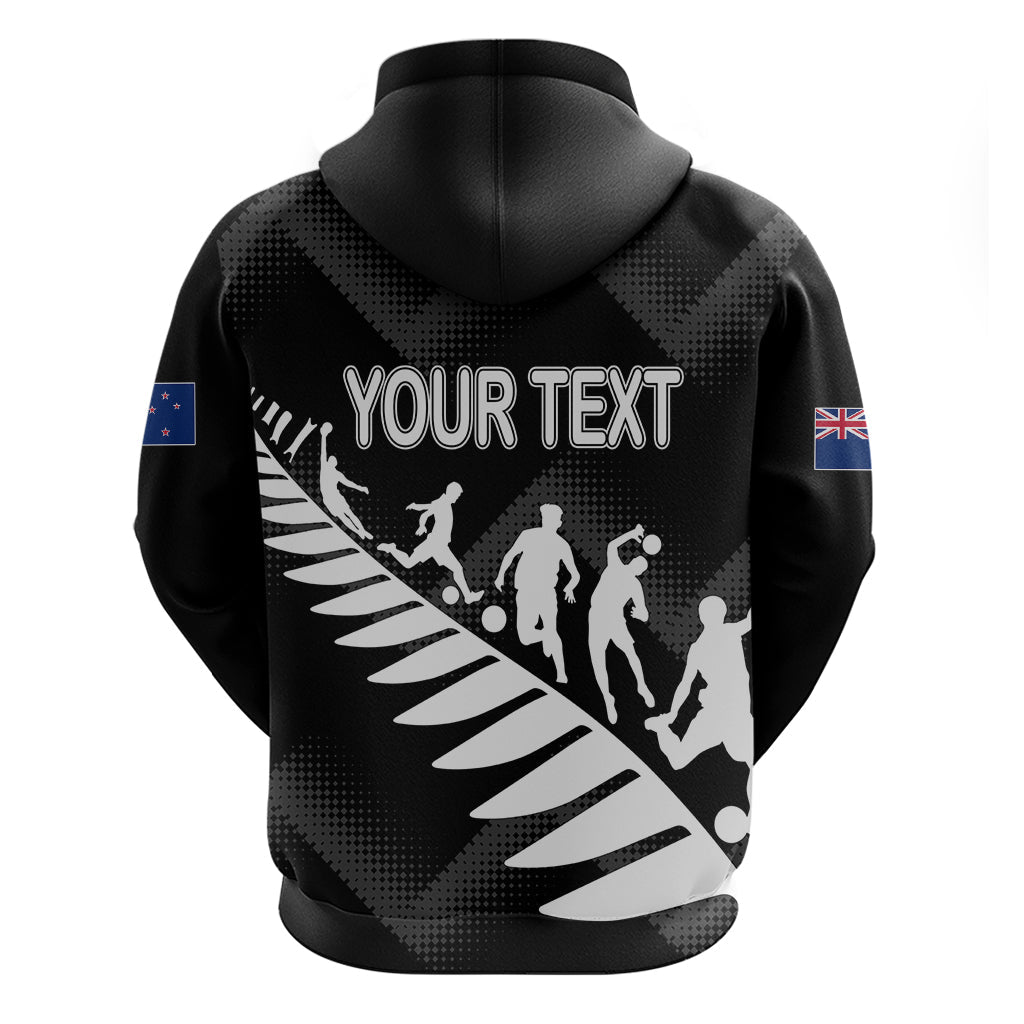 Custom New Zealand Football Ferns Hoodie Women World Cup 2023 Sporty Vibes LT7