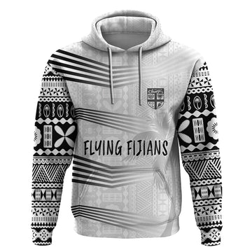 Personalised Fiji Rugby Hoodie Kaiviti WC 2023 Jersey Replica - White LT7